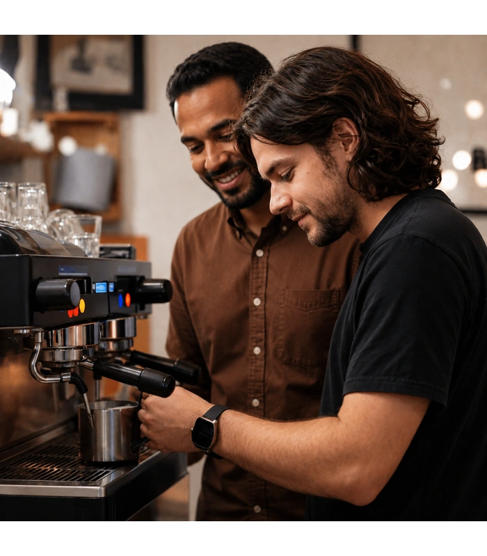 Coffee machine installation and staff training